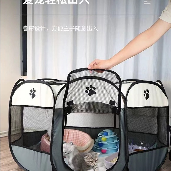 Pets Playpen Indoor Outdoor Activities Portable Tent Removable Zipper Top Small - Picture 7 of 8